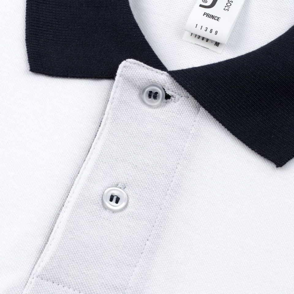 Рубашка поло Prince 190 белая с темно-синим , S