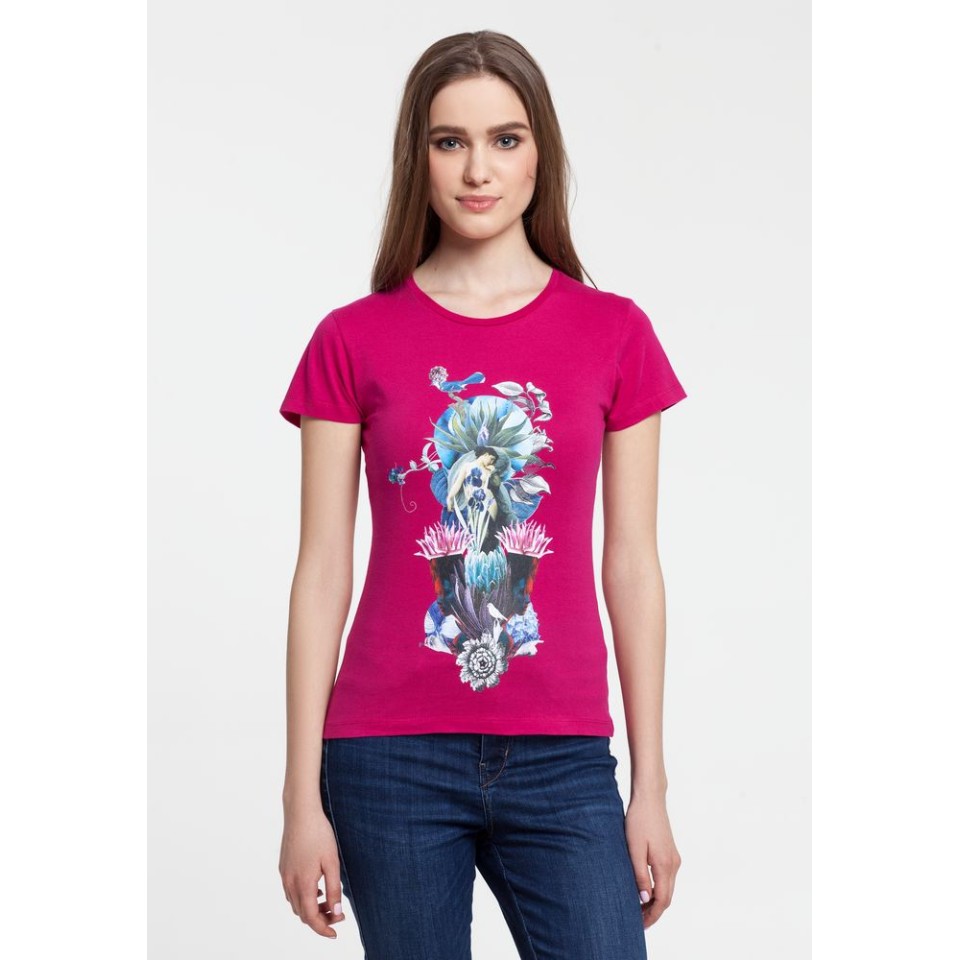 Футболка женская Beauty Sleep, ярко-розовая (фуксия), L