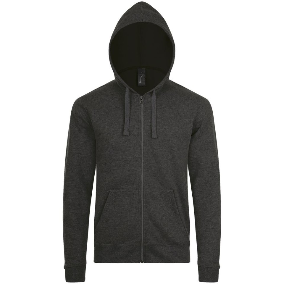 Толстовка унисекс Stone черный меланж, XS