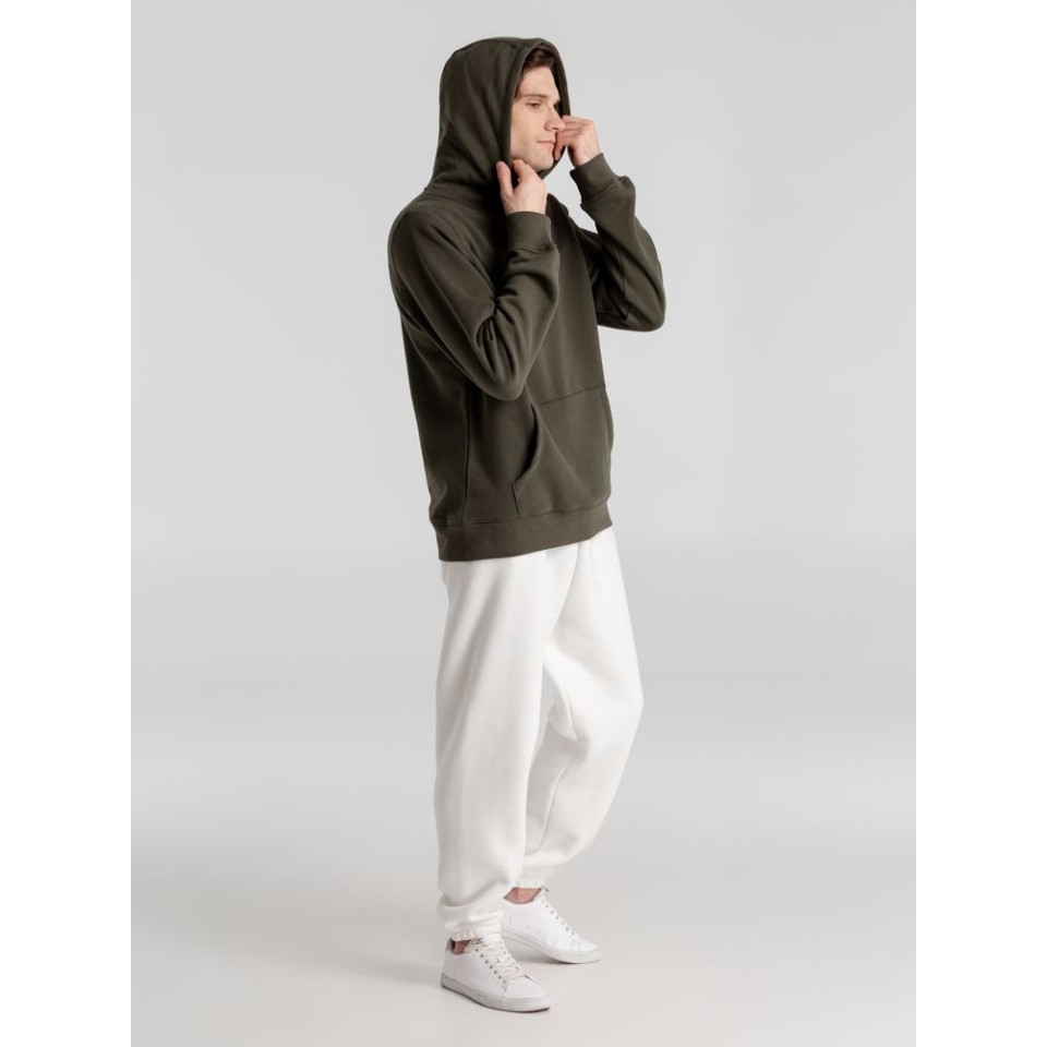 Толстовка с капюшоном унисекс King, хаки, L