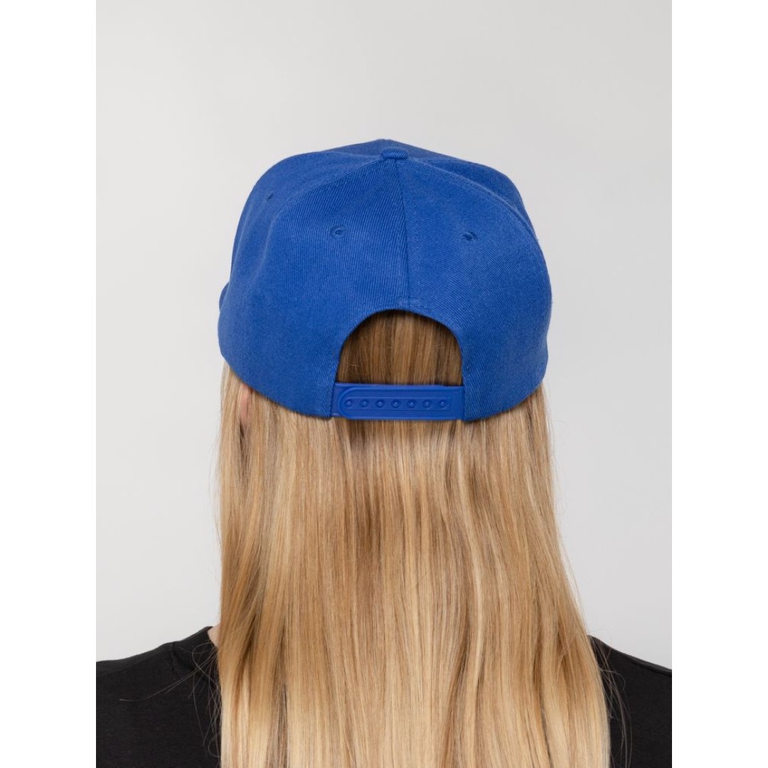 Бейсболка Snapback с прямым козырьком, ярко-синяя