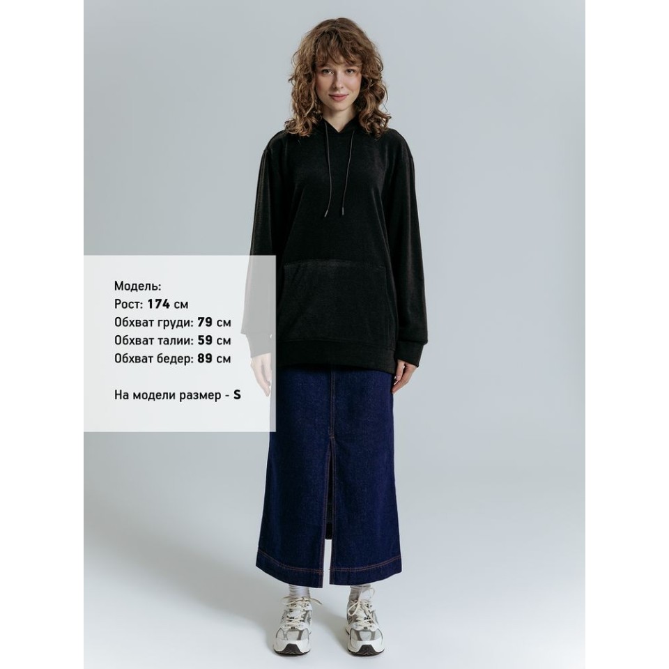 Худи унисекс Prima Vista, черное, размер S