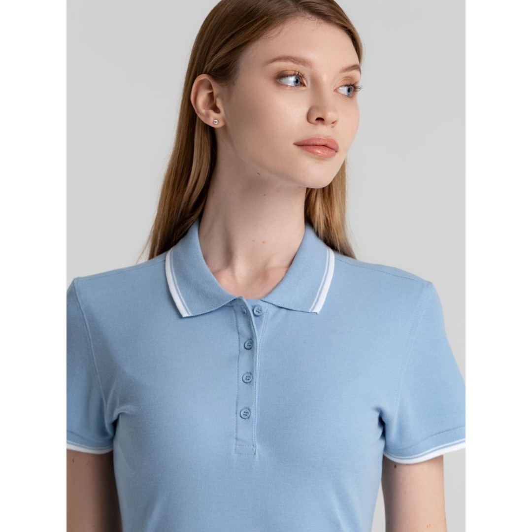 Рубашка поло женская Practice women 270 голубая с белым, L