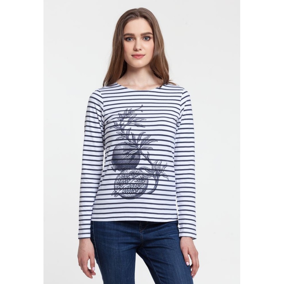 Футболка женская Grand Granat, белая с синим, M