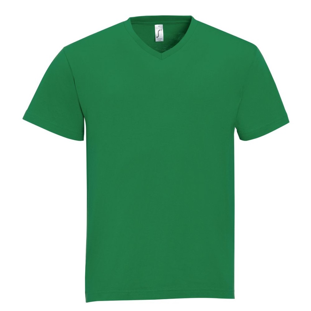 Футболка мужская с V-обр. вырезом Victory 150 ярко-зеленая, XL