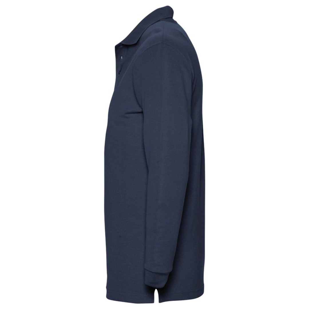 Рубашка поло мужская с длинным рукавом Winter II 210 темно-синяя, S