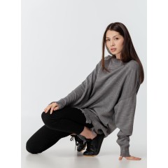 Джемпер оверсайз унисекс Grunge, серый, размер S/M