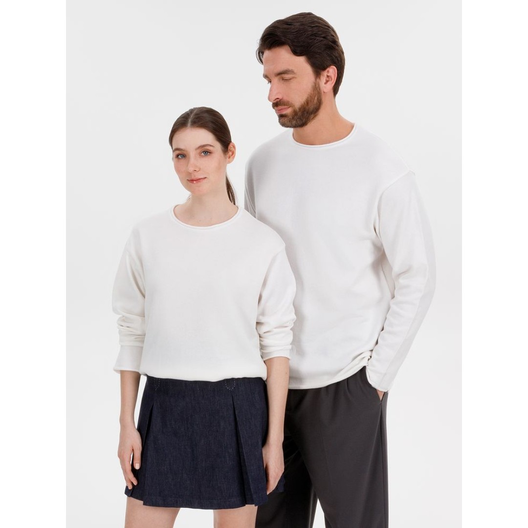 Лонгслив унисекс Siluetti Fuori, молочно-белый, размер S/M