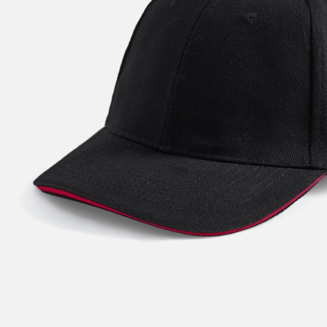 Бейсболка Buffalo, черная с красным