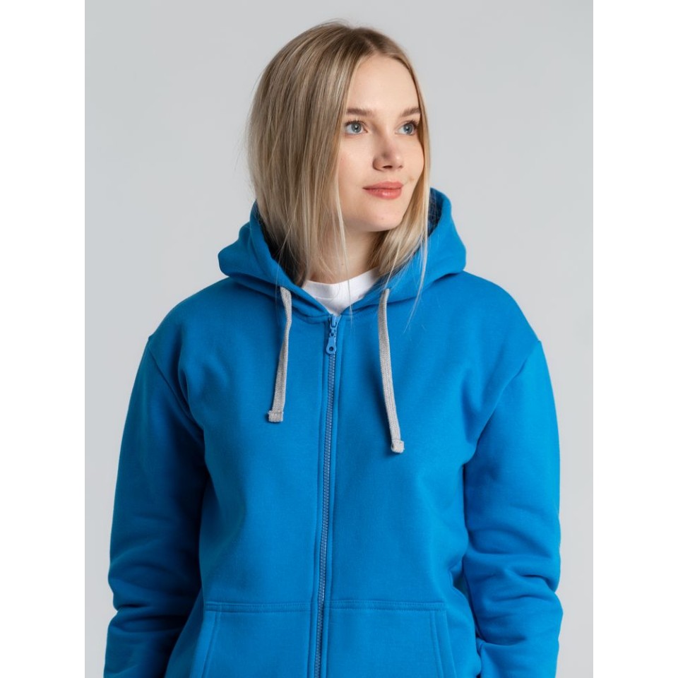 Толстовка с капюшоном на молнии Unit Siverga Heavy, бирюзовая