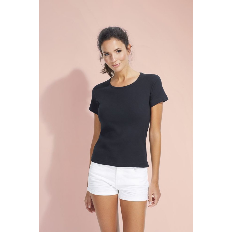 Футболка женская с круглым вырезом Lady 220 черная, XL