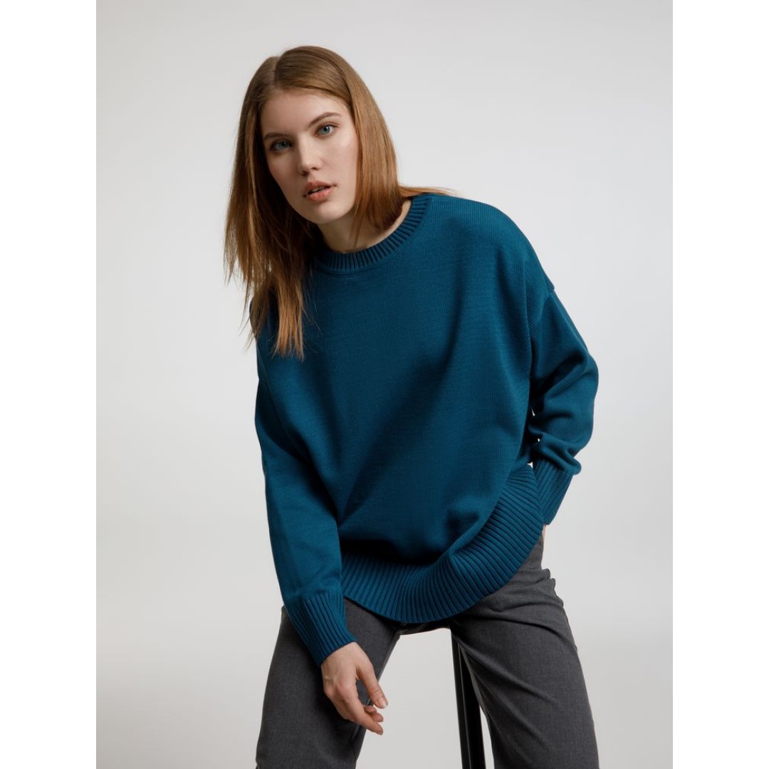 Джемпер оверсайз унисекс Stated в сумке, синий (морская волна), размер S/M