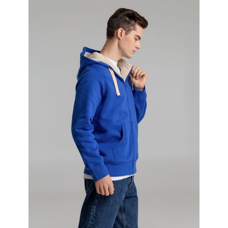 Толстовка унисекс на молнии Sherpa 280 ярко-синяя, XS
