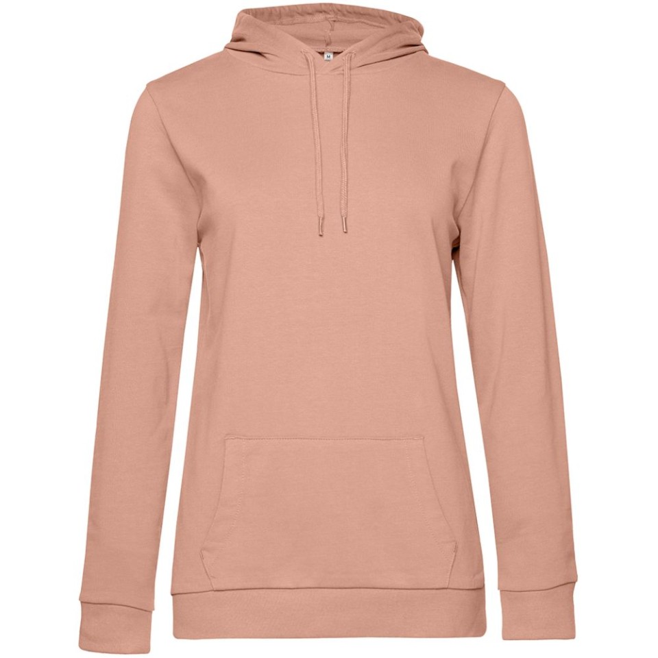 Толстовка с капюшоном женская Hoodie, бежевая (nude), L