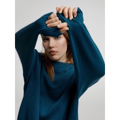 Джемпер оверсайз унисекс Stated в сумке, синий (морская волна), размер S/M