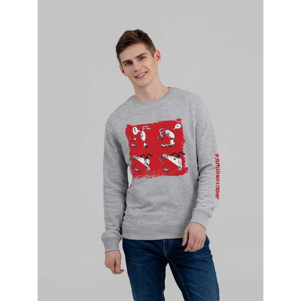 Толстовка «Яжопытный», серый меланж, S