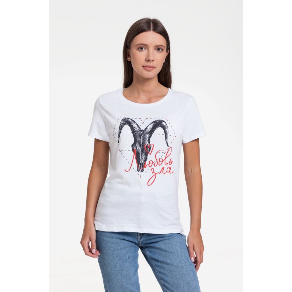 Футболка женская «Любовь зла», белая, S