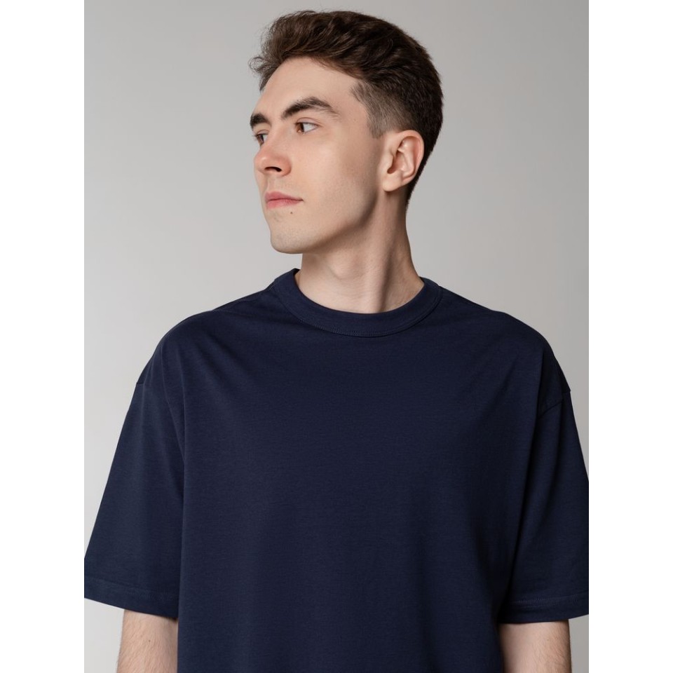 Футболка оверсайз мужская Boxy Men, темно-синяя, размер L