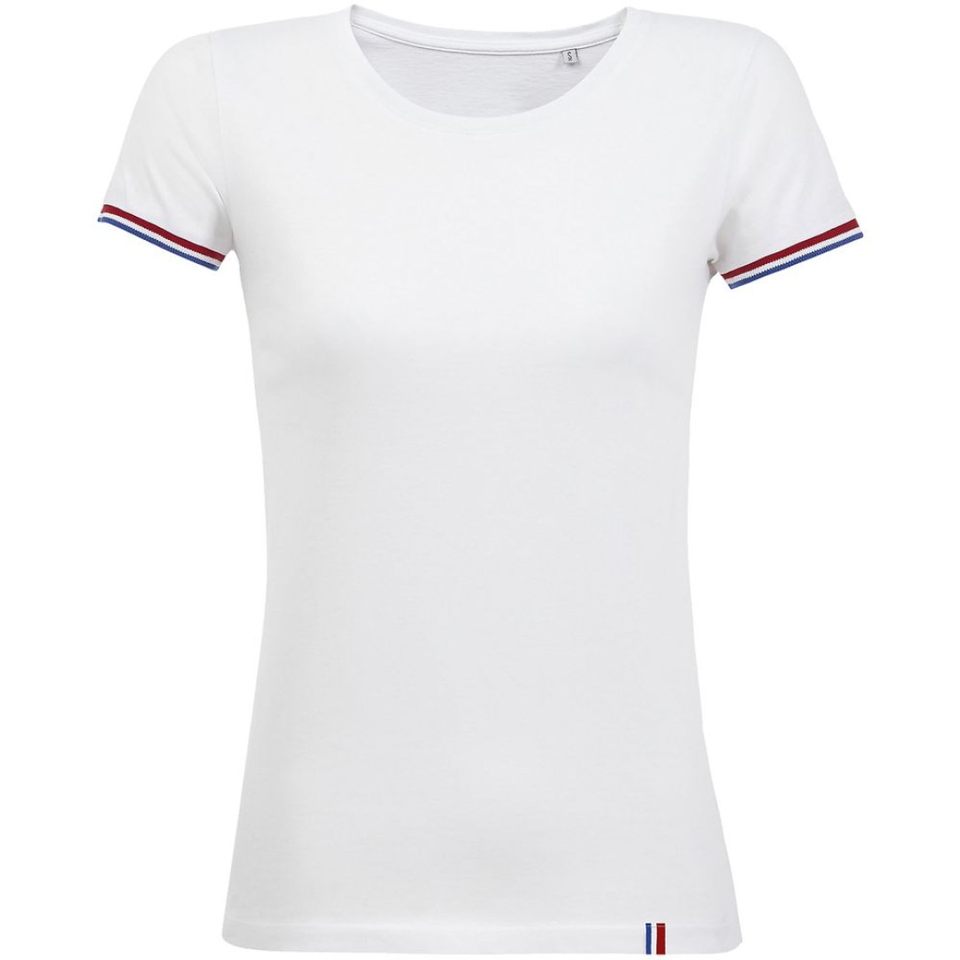 Футболка женская Rainbow Women, белая с ярко-синим, XL