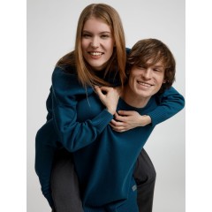 Джемпер оверсайз унисекс Stated в сумке, синий (морская волна), размер S/M