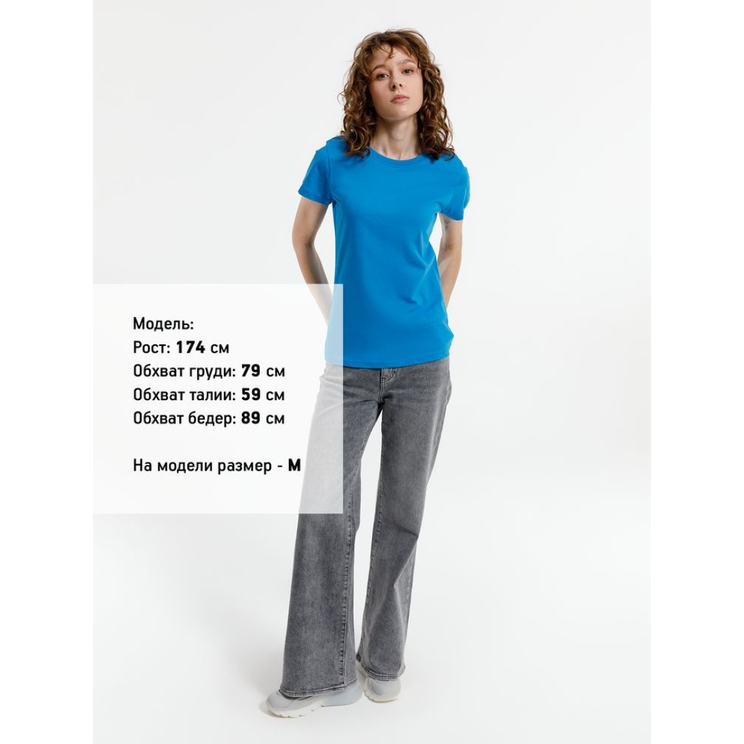 Футболка женская T-bolka Lady, бирюзовая, размер S