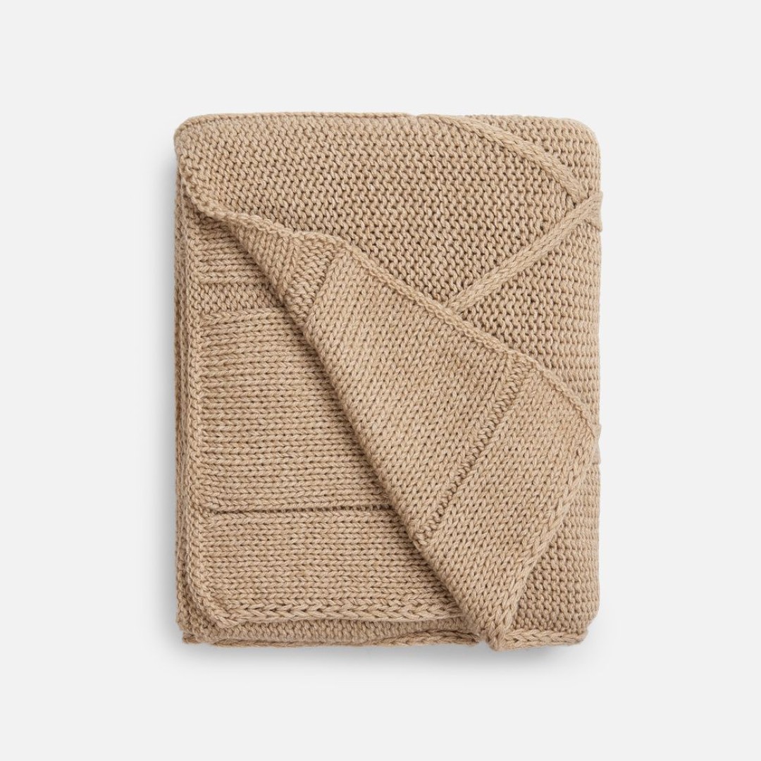 Плед Curve Verve, бежевый меланж