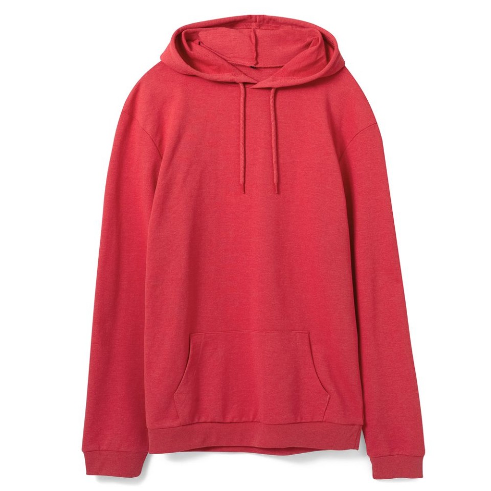 Толстовка с капюшоном унисекс Hoodie, красный меланж, S