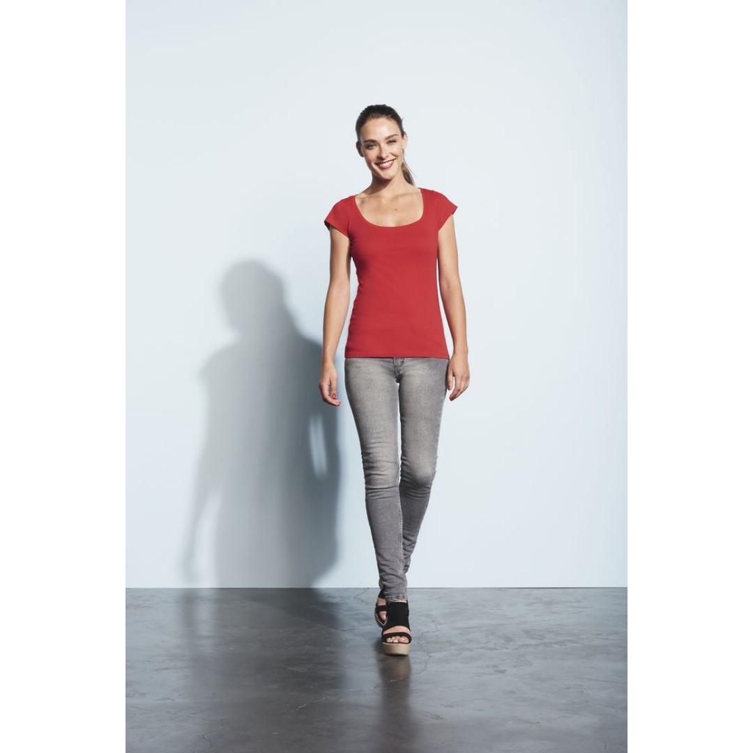 Футболка женская с глубоким вырезом Melrose 150 лимонно-желтая, M