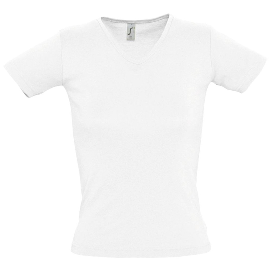 Футболка женская Lady 220 с V-обр. вырезом, белая, L
