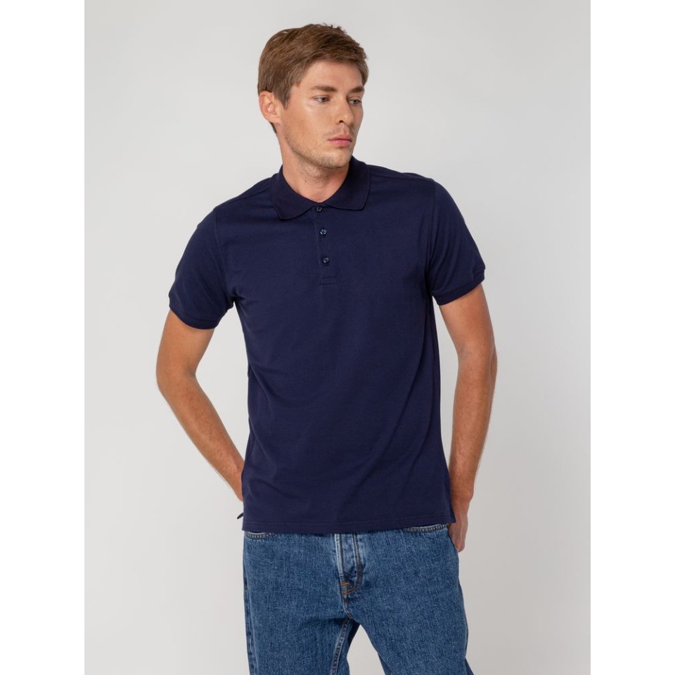 Рубашка поло мужская Virma Stretch, темно-синяя, M