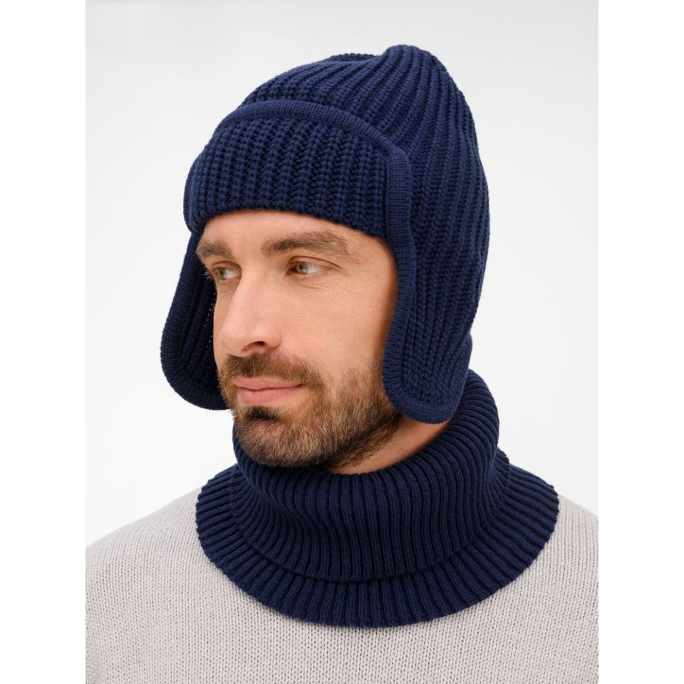 Шапка-ушанка Catch Match, темно-синяя
