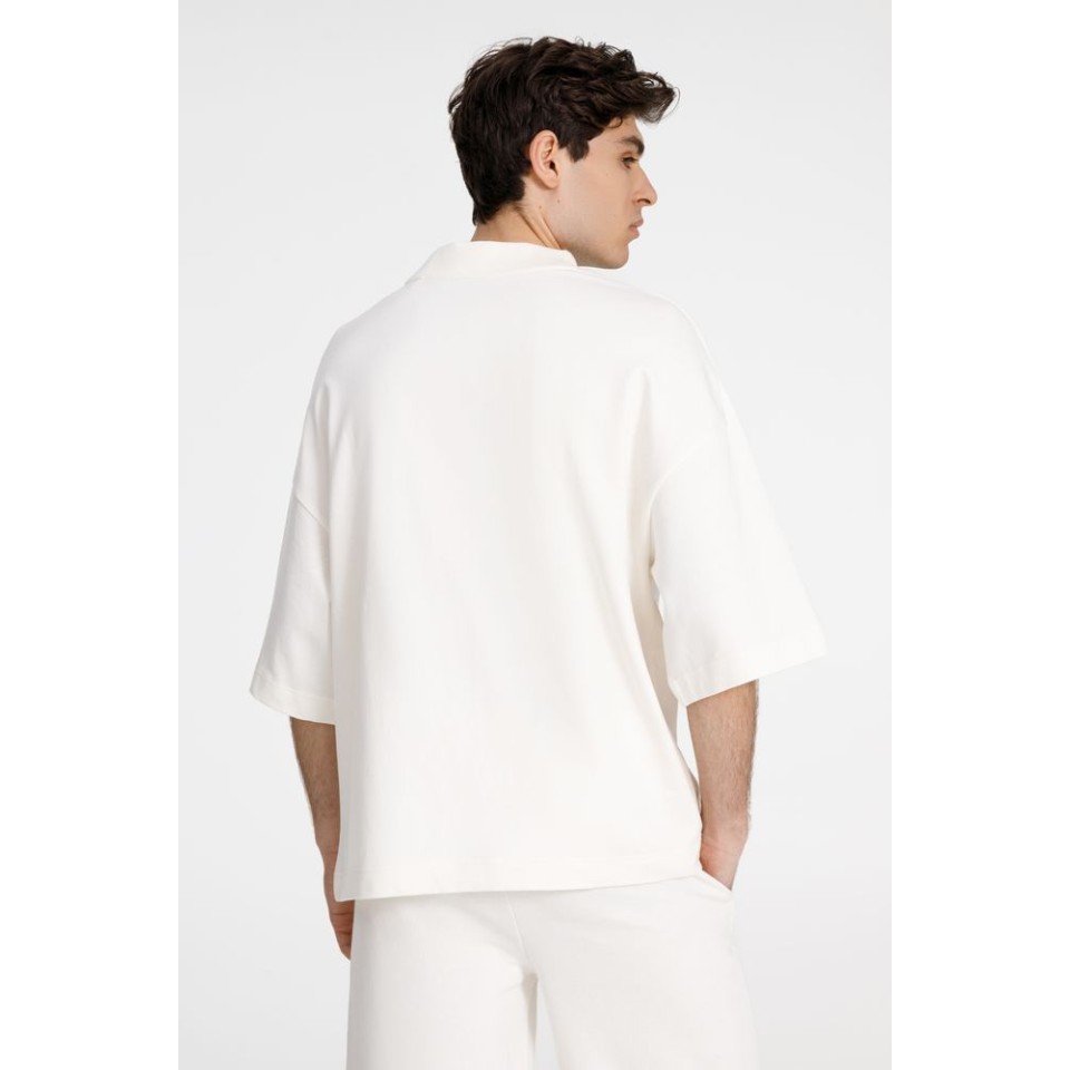 Футболка оверсайз унисекс T9, молочно-белая, размер XS/S