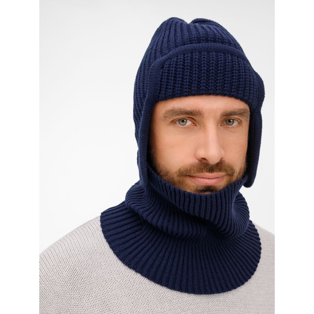 Шапка-ушанка Catch Match, темно-синяя