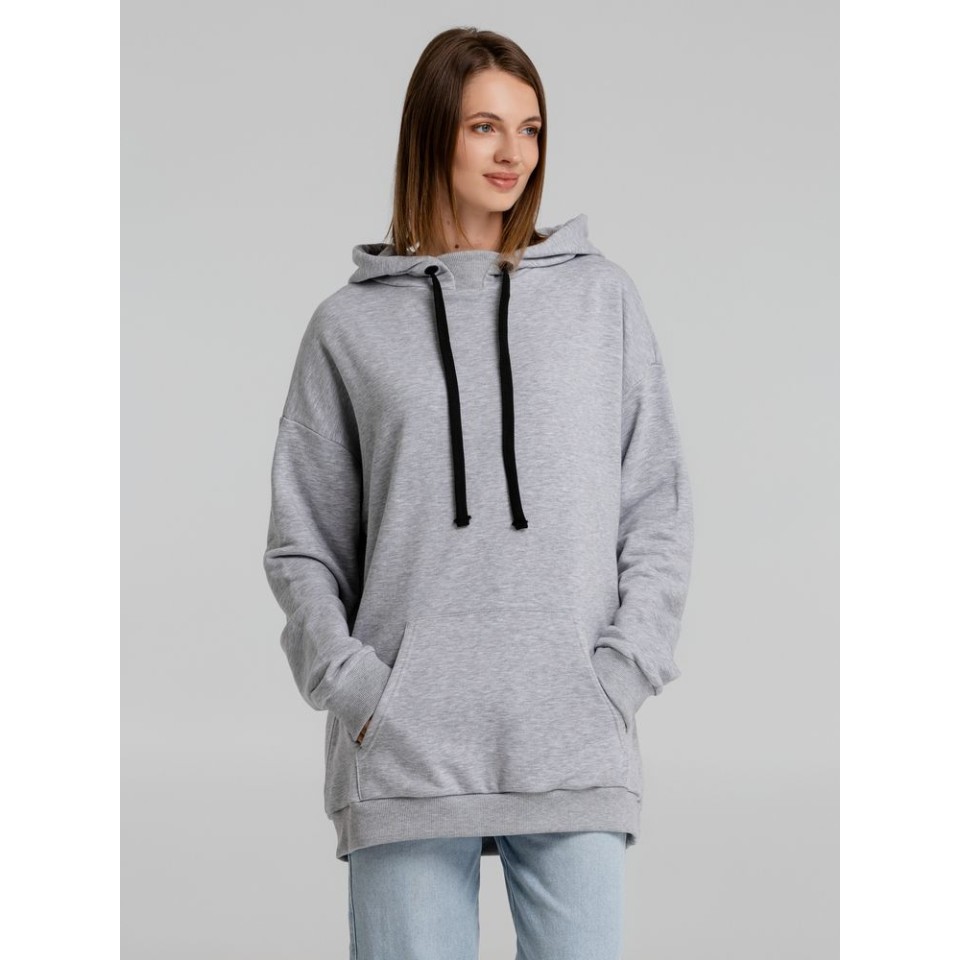 Худи оверсайз «Чистая соль», серый меланж, XS/S (44-46)