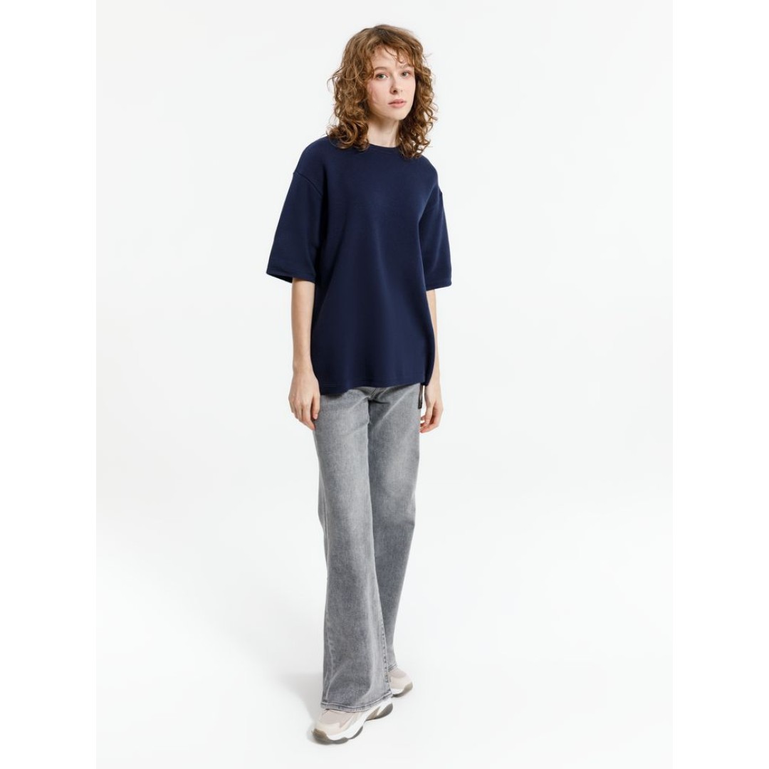 Джемпер с коротким рукавом Siluetti Volumica, темно-синий, размер XS/S