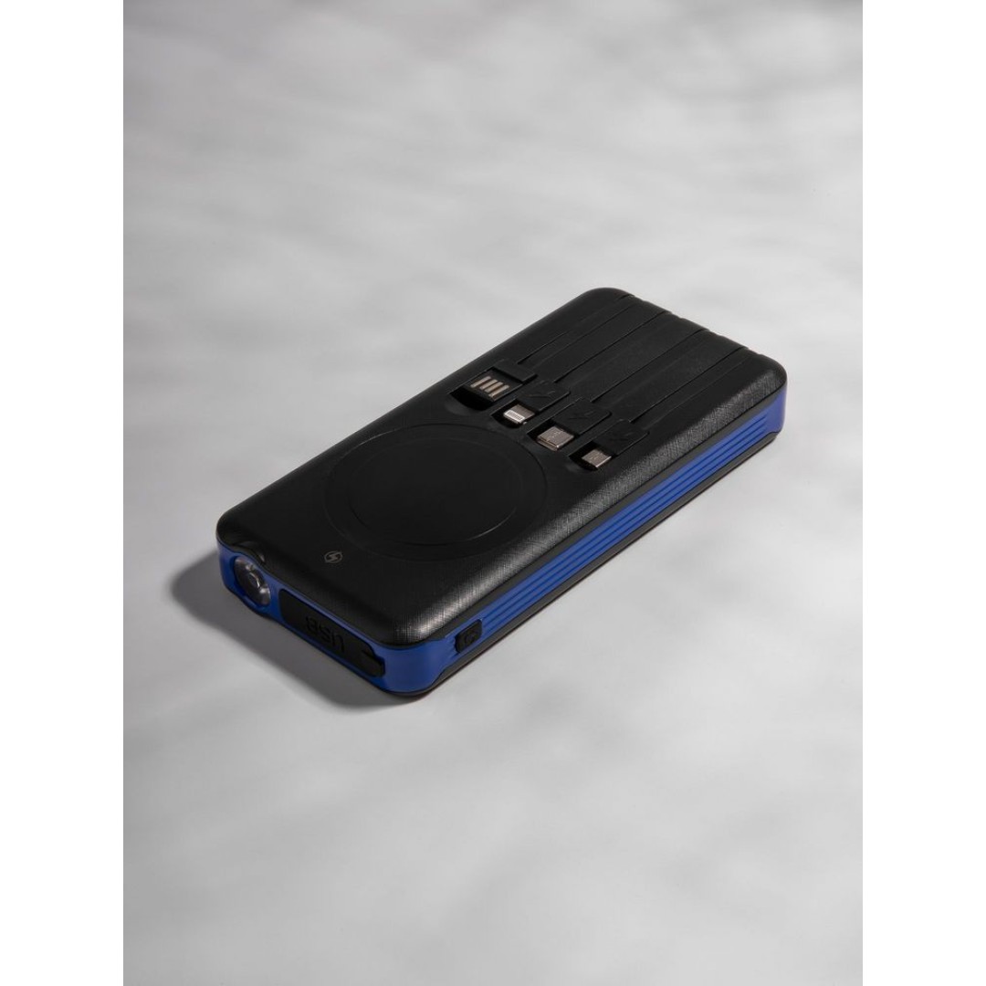 Аккумулятор с беспроводной зарядкой Holiday Maker Wireless, 10000 мАч, синий