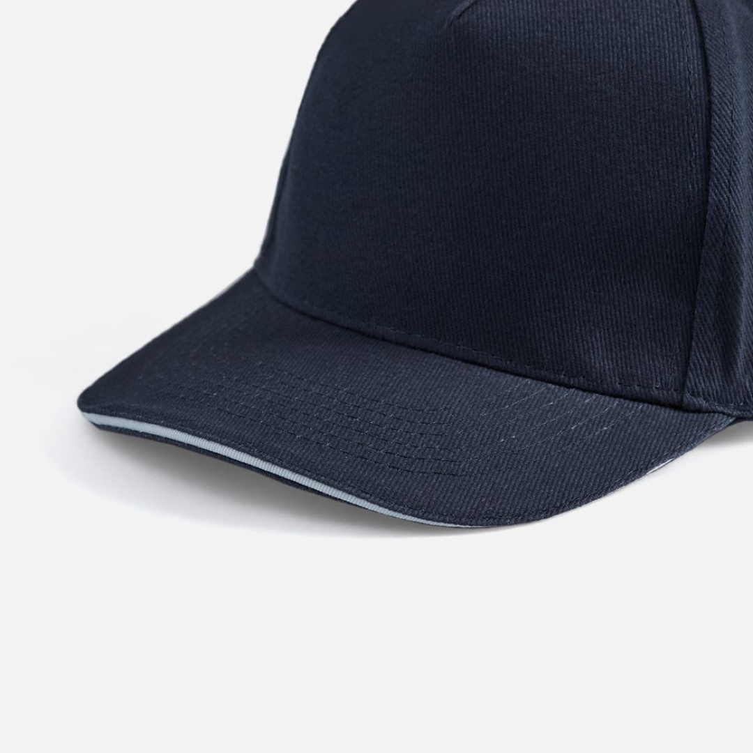 Бейсболка Long Beach, темно-синяя с белым