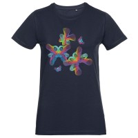 Футболка женская Butterflies, темно-синяя, S