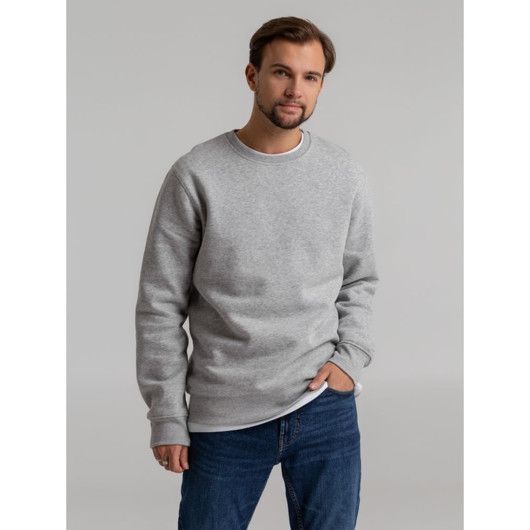 Свитшот унисекс King, серый меланж, S