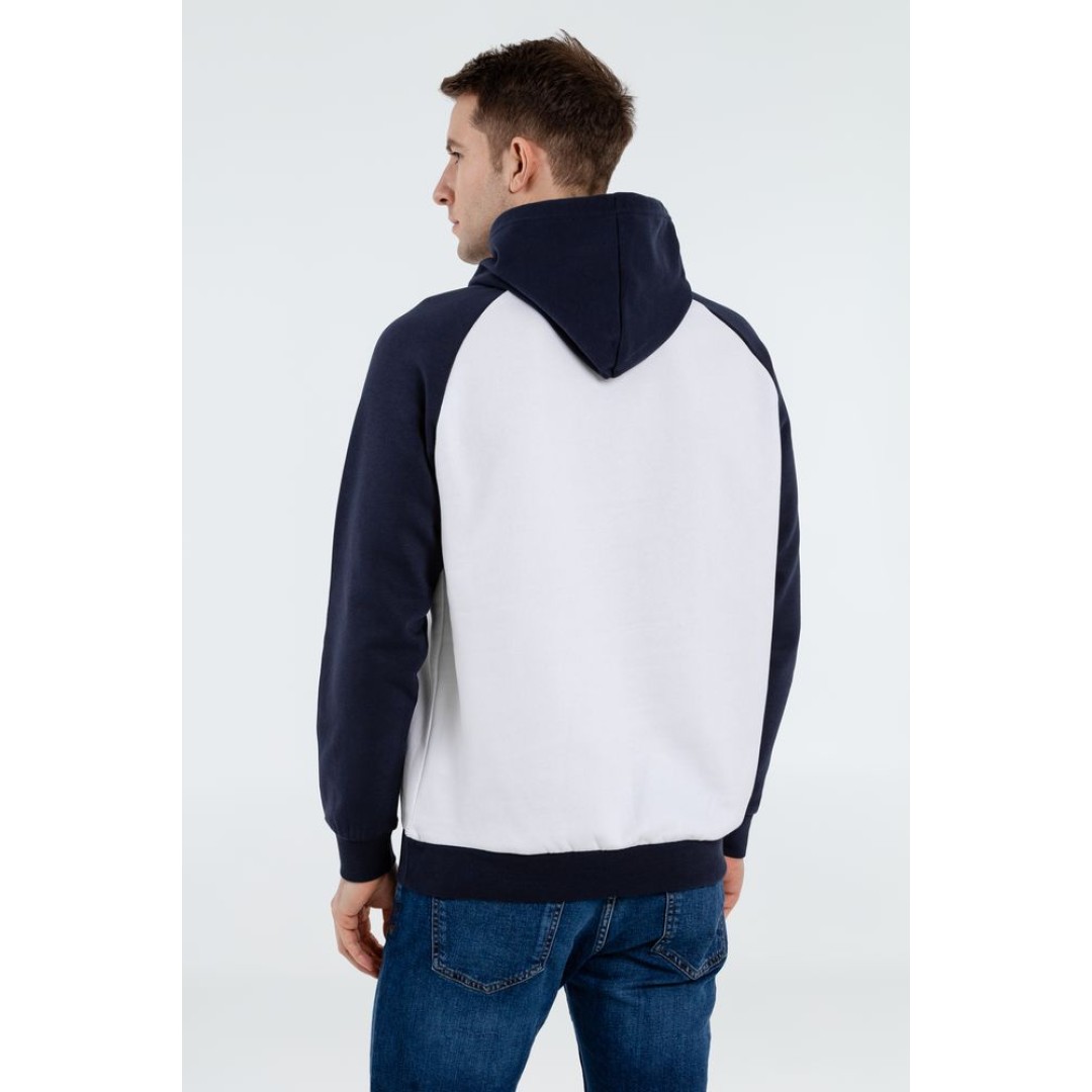 Толстовка унисекс Seattle белая с темно-синим, XS