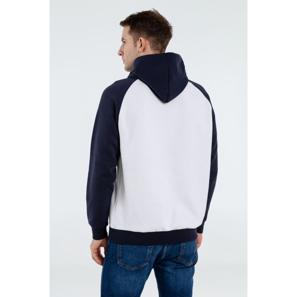 Толстовка унисекс Seattle белая с темно-синим, S