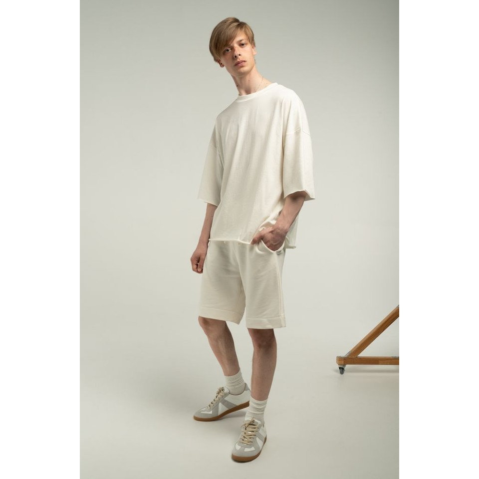 Футболка унисекс T1, молочно-белая, размер XS/S