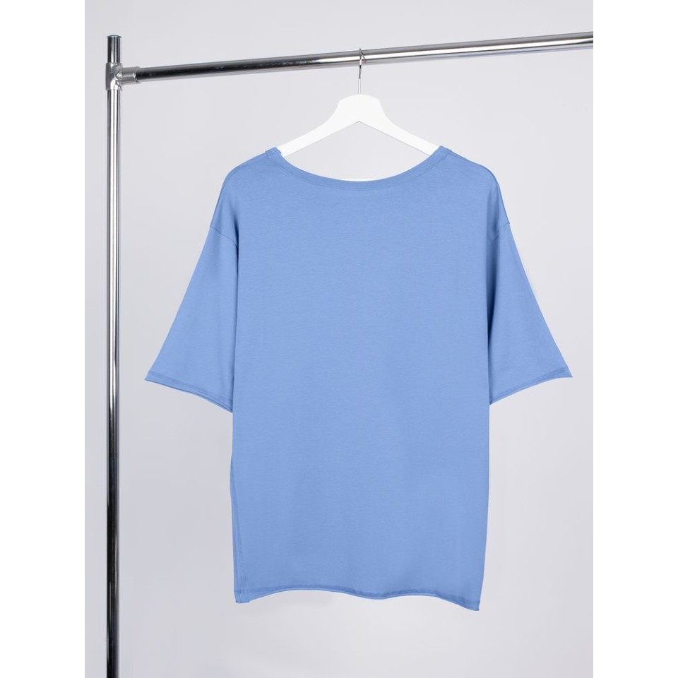 Футболка оверсайз унисекс Vozduh, синяя, размер XS/S