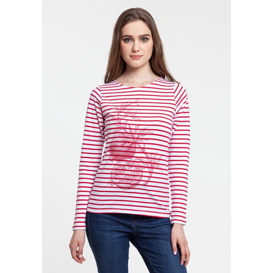 Футболка женская Grand Granat, белая с красным, XS