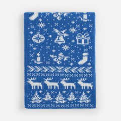 Шарф Holidale, синий с молочным