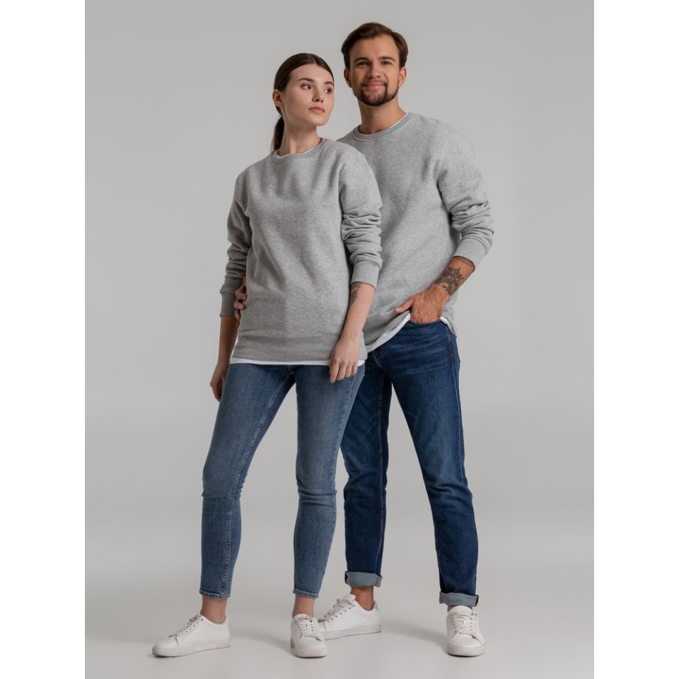 Свитшот унисекс King, серый меланж, S