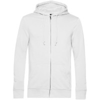 Толстовка на молнии с капюшоном унисекс BNC Inspire (Organic), белая, L
