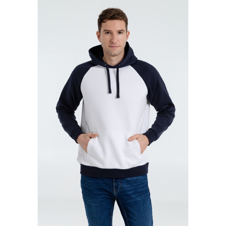 Толстовка унисекс Seattle белая с темно-синим, S