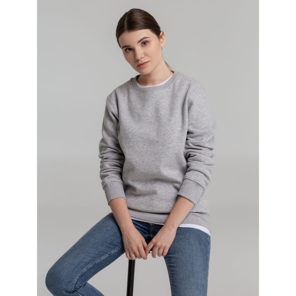 Свитшот унисекс King, серый меланж, S