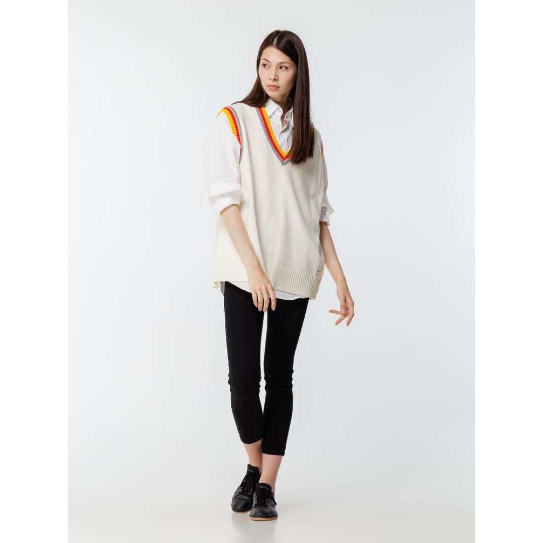 Жилет оверсайз унисекс Cornell в сумке, молочно-белый, размер S/M